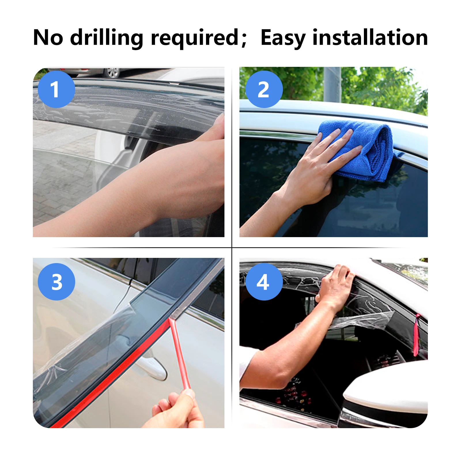 Window Visor Sun Rain Guard Wind Deflector For Next Gen Ford Ranger 2022 2023 2024 Wind Deflector Smok Car Accessories