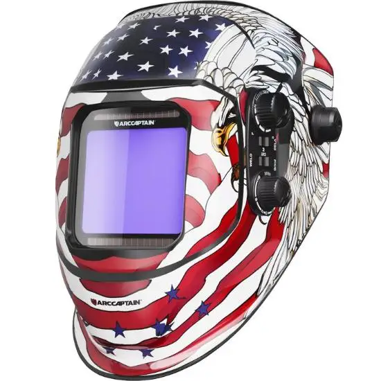 ARCCAPTAIN Welding Helmet Auto Darkening Welding Mask 4 Sensors 1/25000s For TIG MIG ARC Welder Machine Large View True Color