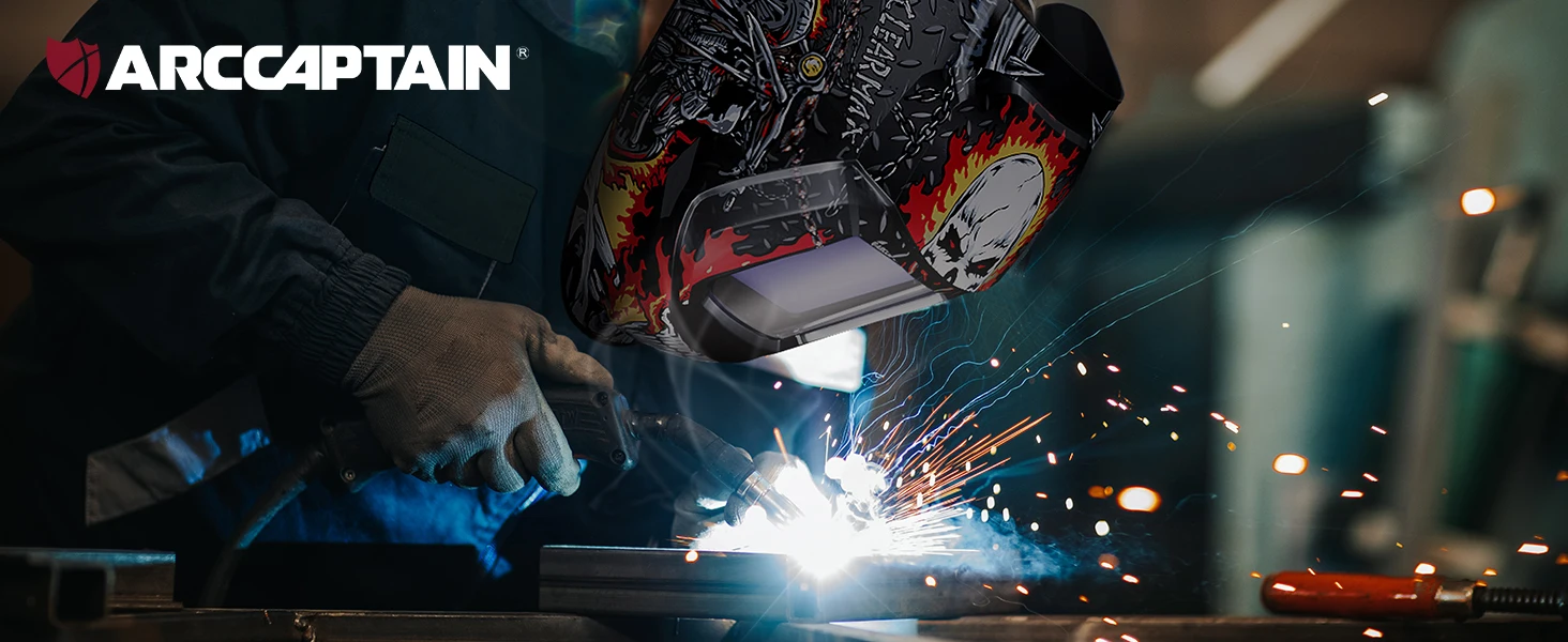 ARCCAPTAIN Welding Helmet Auto Darkening Welding Mask 4 Sensors 1/25000s For TIG MIG ARC Welder Machine Large View True Color