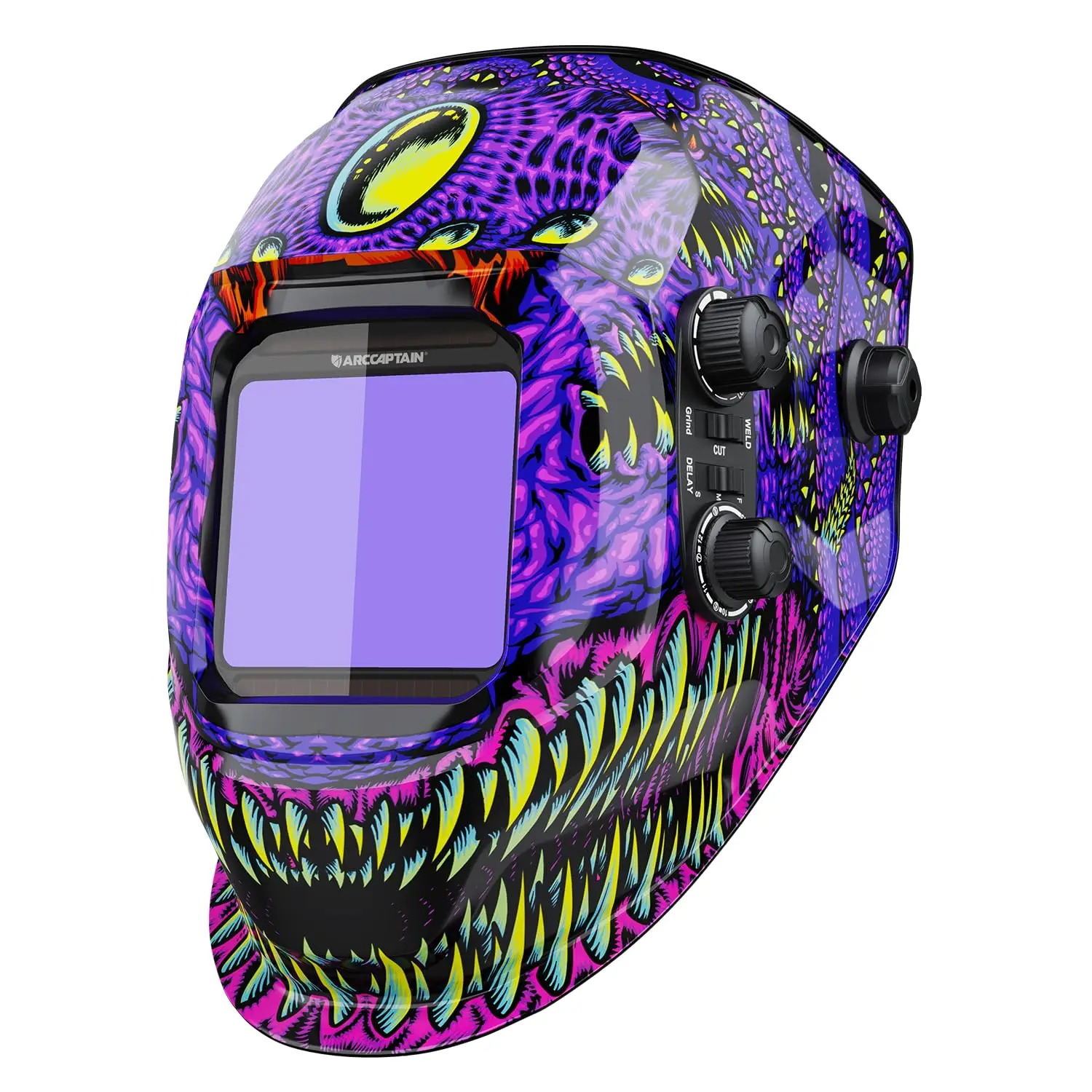 ARCCAPTAIN Welding Helmet Auto Darkening Welding Mask 4 Sensors 1/25000s For TIG MIG ARC Welder Machine Large View True Color