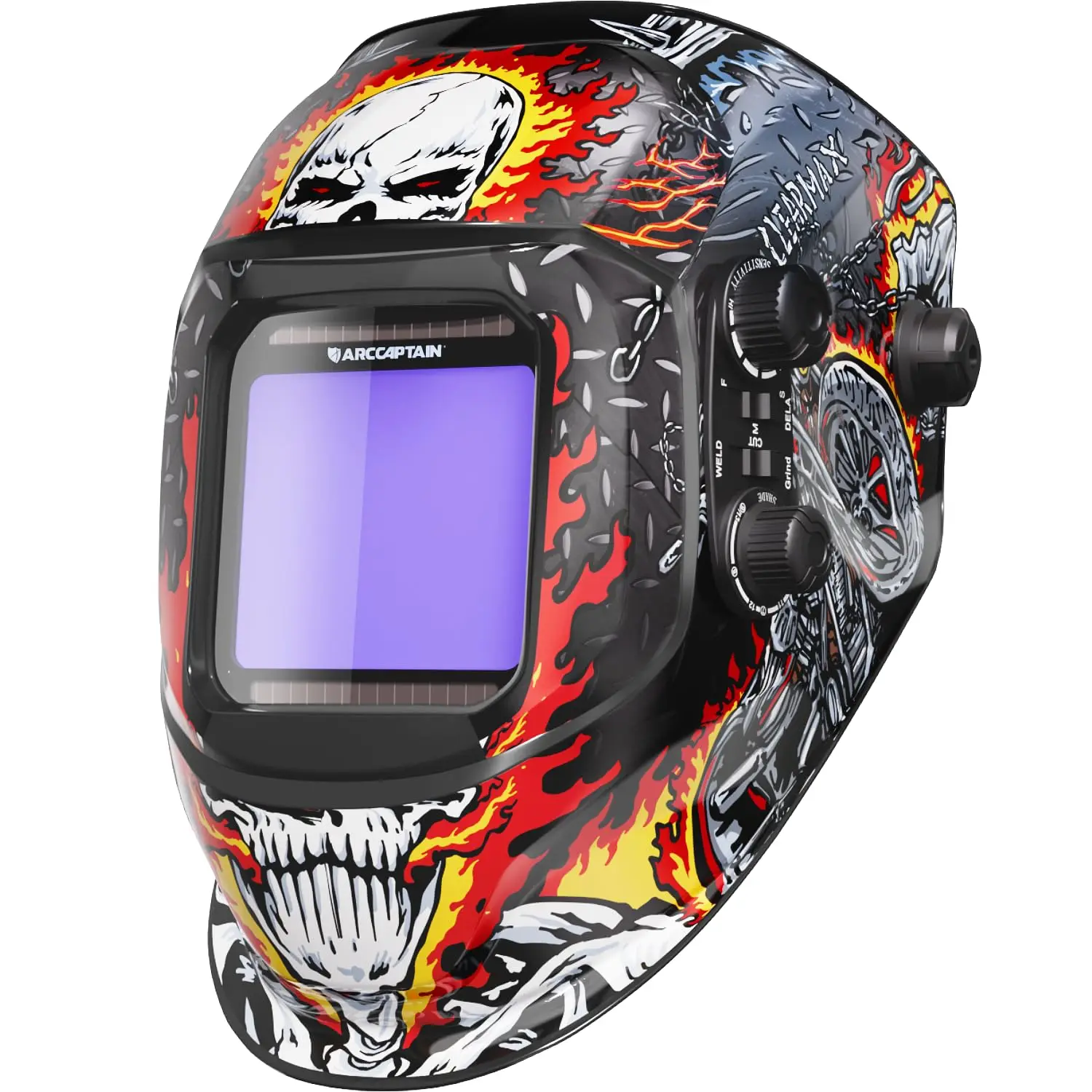 ARCCAPTAIN Welding Helmet Auto Darkening Welding Mask 4 Sensors 1/25000s For TIG MIG ARC Welder Machine Large View True Color