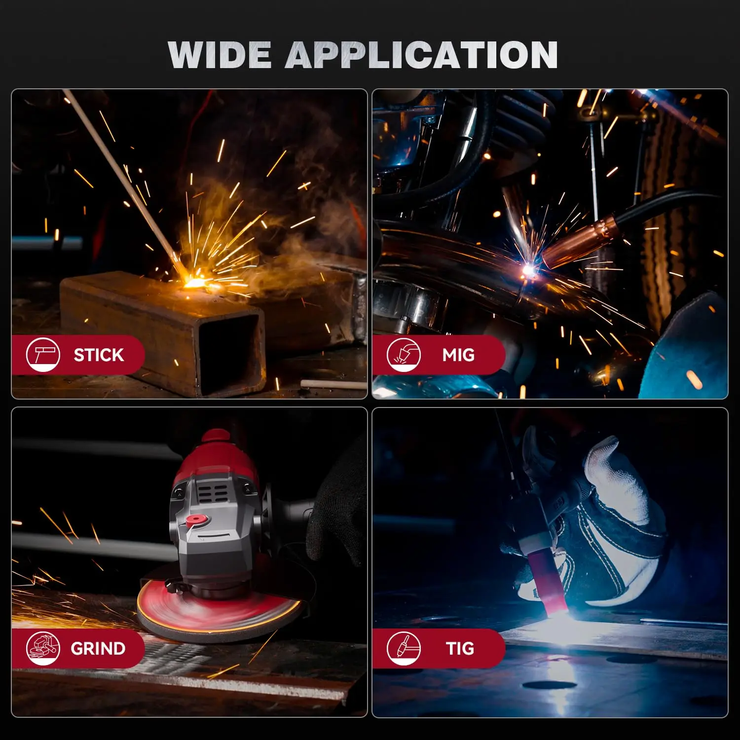 ARCCAPTAIN Welding Helmet Auto Darkening Welding Mask 4 Sensors 1/25000s For TIG MIG ARC Welder Machine Large View True Color