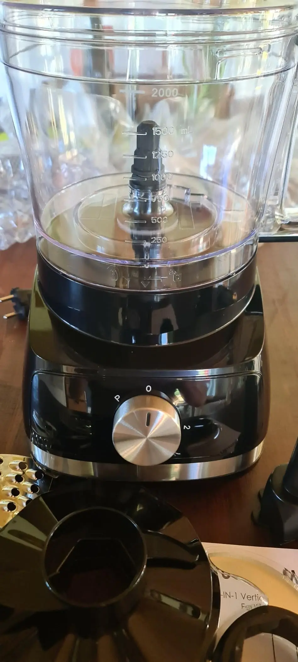 800W Powerful Food Processor Chopper 2L | 3-Speed + Pulse Function | Multi-Chopper & Dough Kneader Compact Black Kitchen Machine