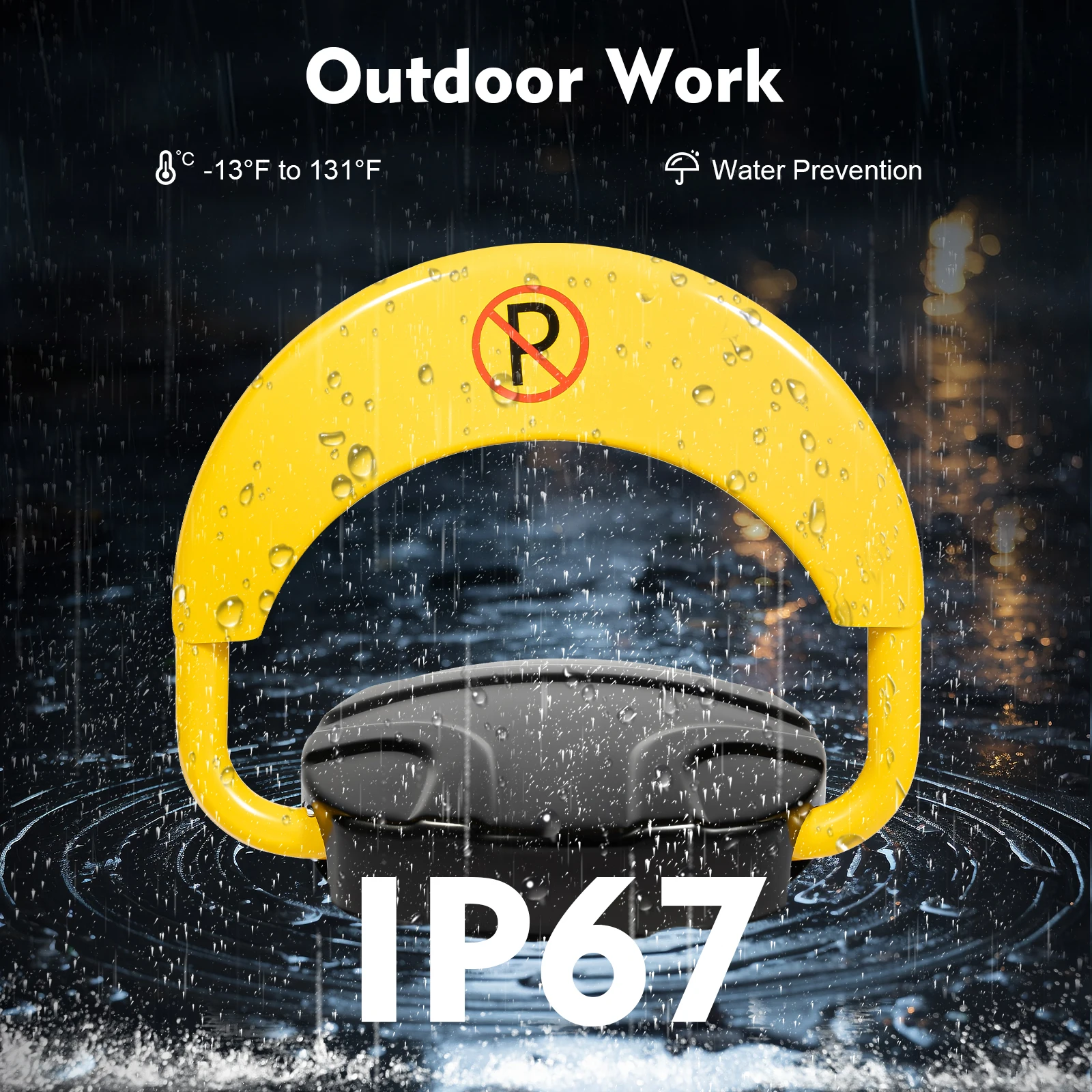 IP67 Waterproof Remote Control Parking Lock Alloy Steel 4410LBS Load Anti-occupation Protector with Alarm Reflective Strip