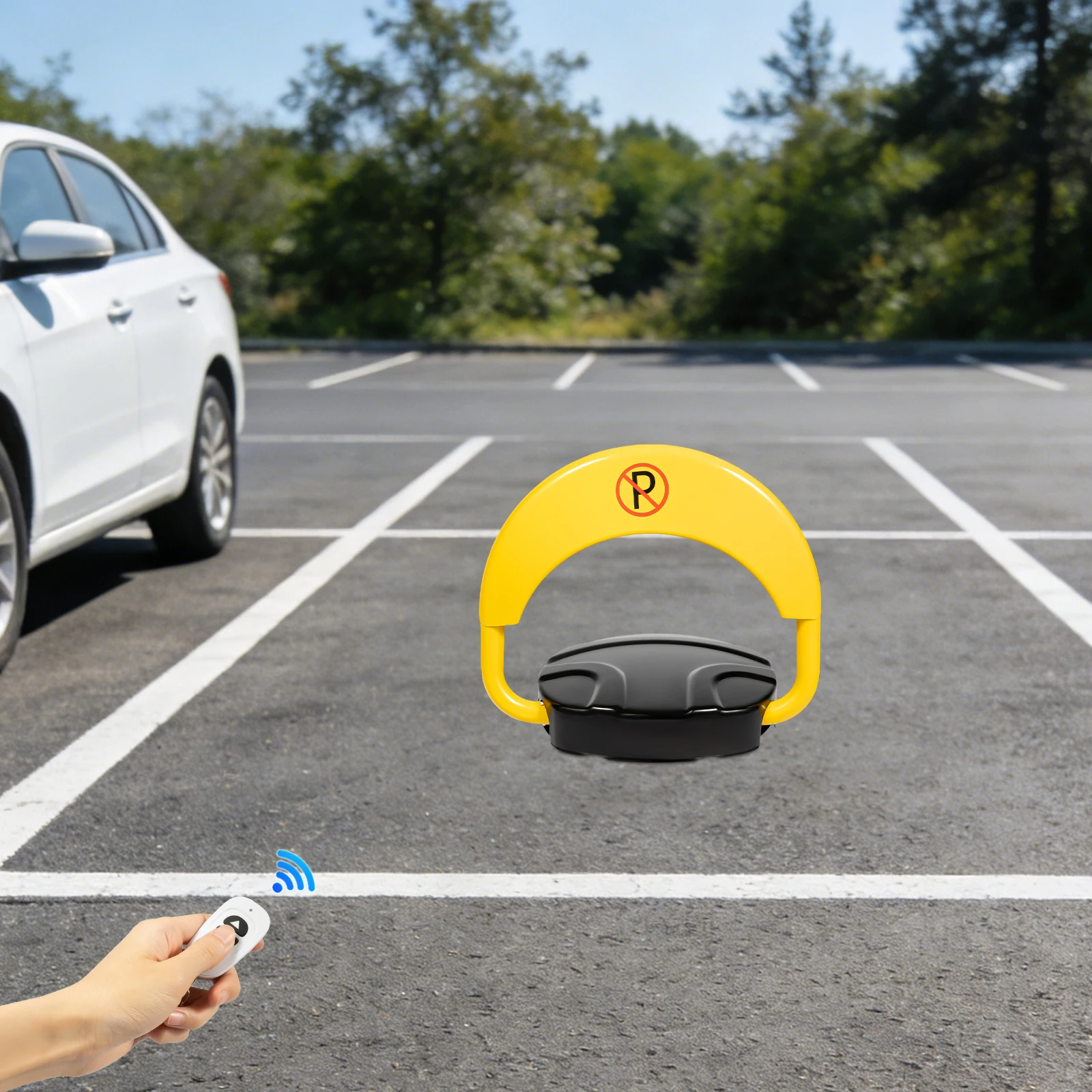 IP67 Waterproof Remote Control Parking Lock Alloy Steel 4410LBS Load Anti-occupation Protector with Alarm Reflective Strip