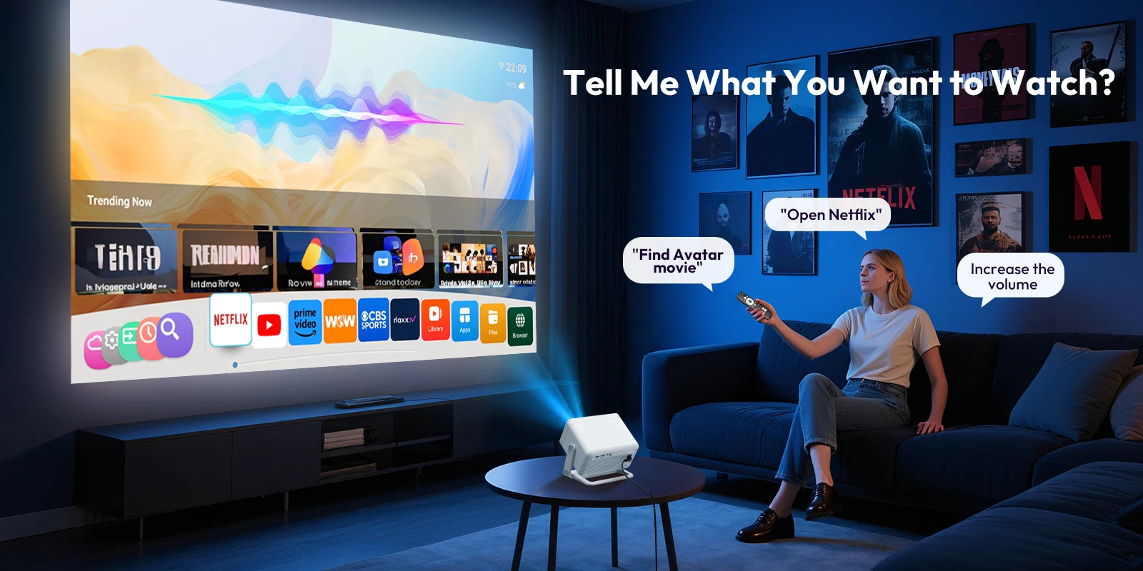 XGODY Projector A6/N6 Pro 700ANSI Netflix Officially 4K Smart Android TV Whale OS 32GB ROM Home Theater