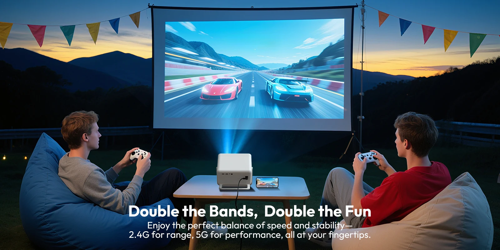 XGODY Projector A6/N6 Pro 700ANSI Netflix Officially 4K Smart Android TV Whale OS 32GB ROM Home Theater