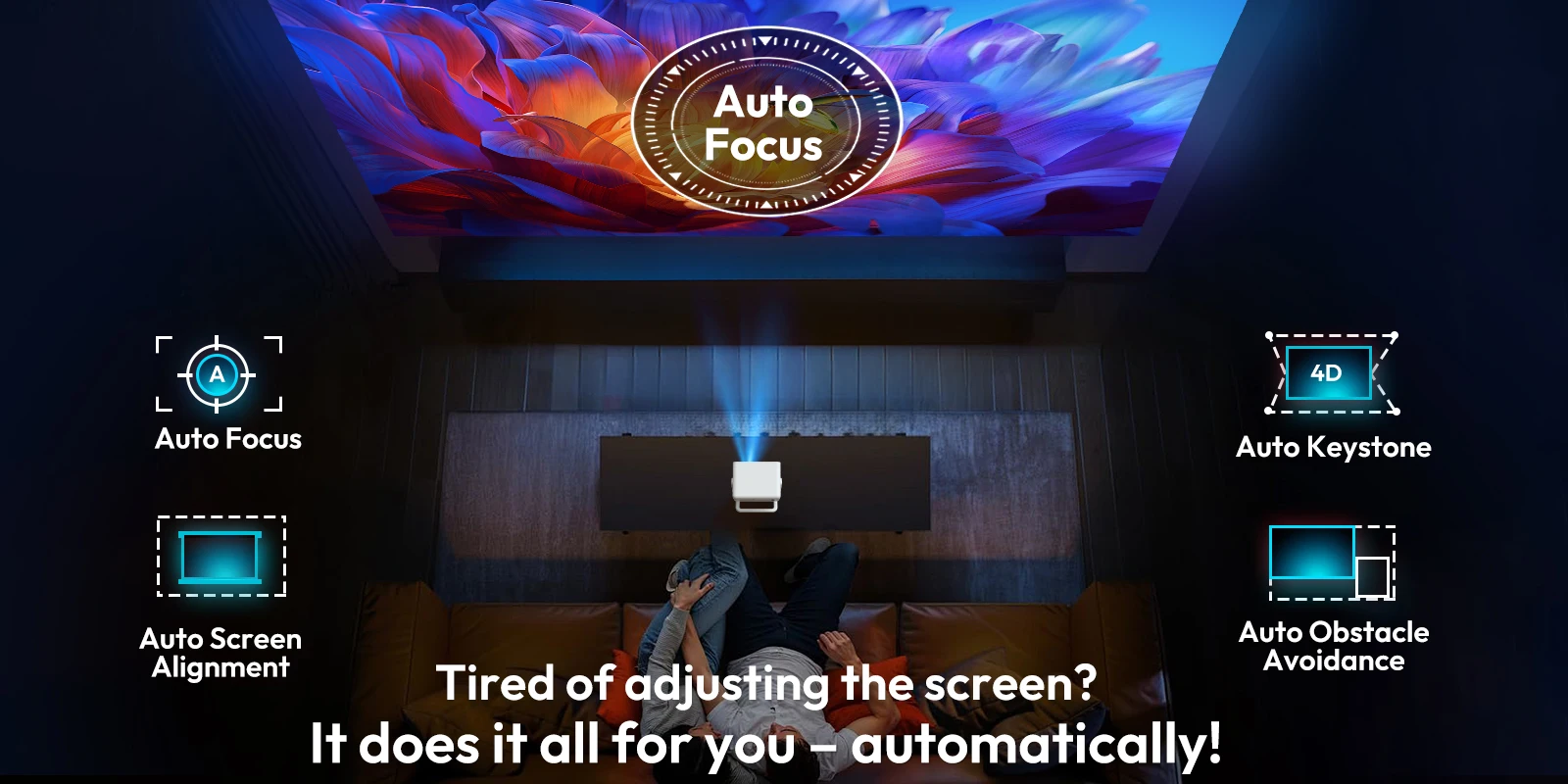 XGODY Projector A6/N6 Pro 700ANSI Netflix Officially 4K Smart Android TV Whale OS 32GB ROM Home Theater