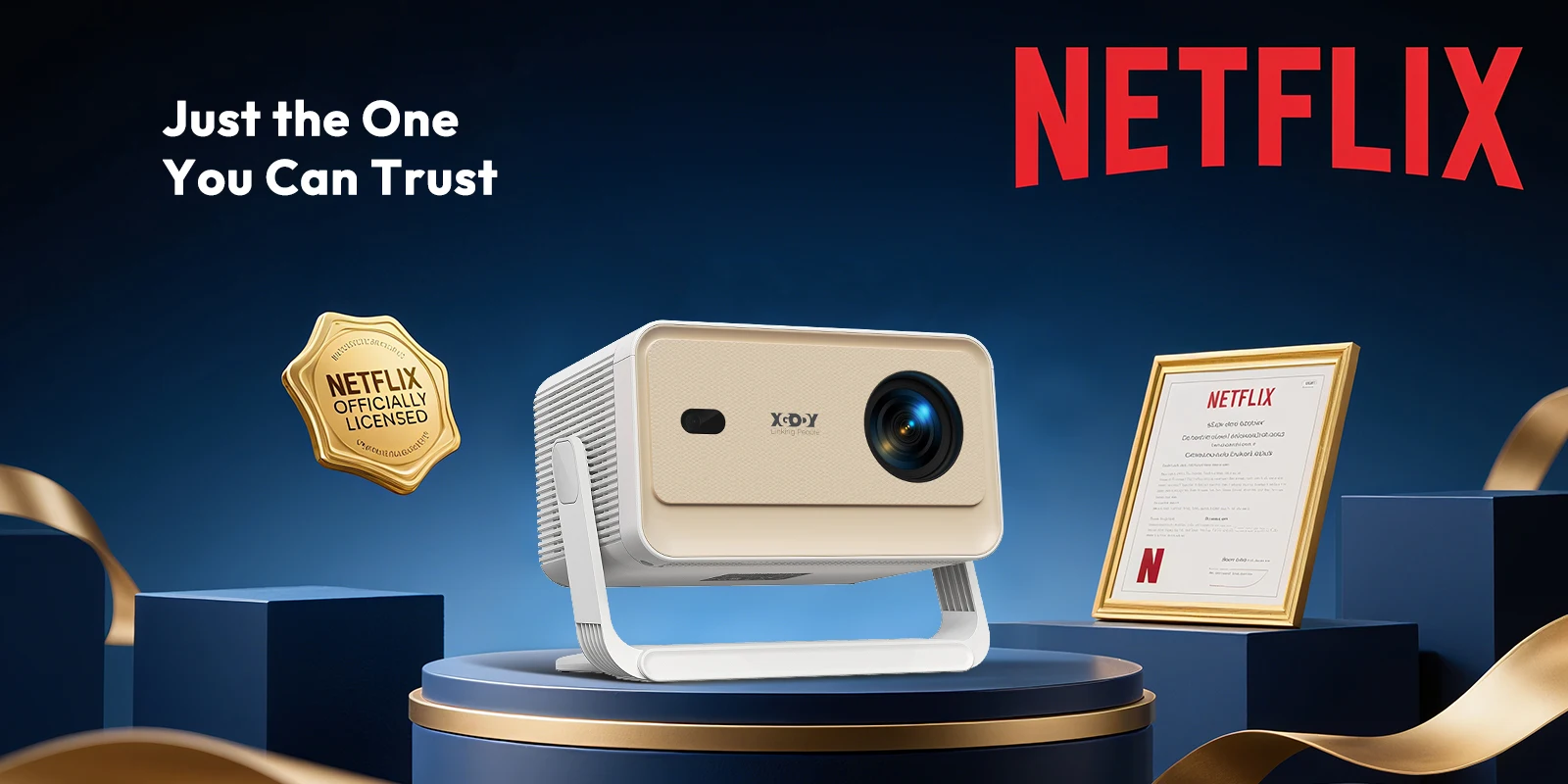 XGODY Projector A6/N6 Pro 700ANSI Netflix Officially 4K Smart Android TV Whale OS 32GB ROM Home Theater