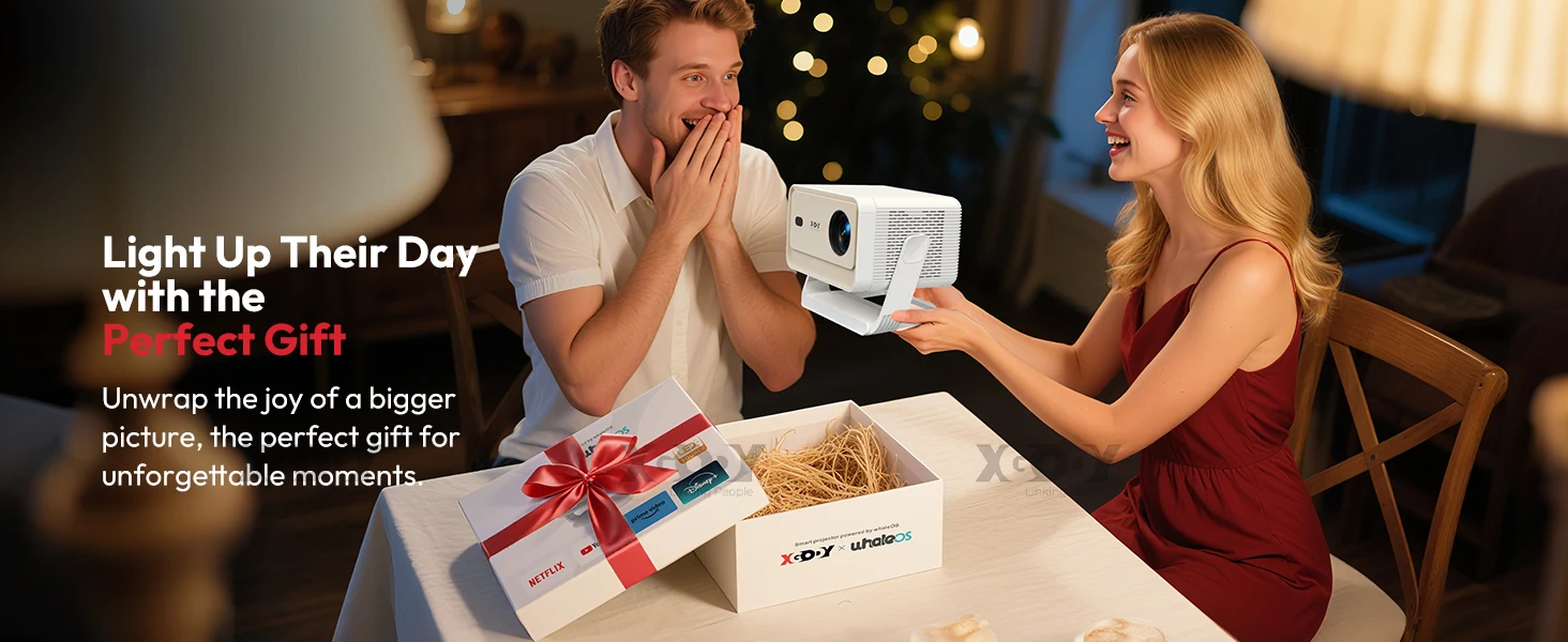 XGODY Projector A6/N6 Pro 700ANSI Netflix Officially 4K Smart Android TV Whale OS 32GB ROM Home Theater
