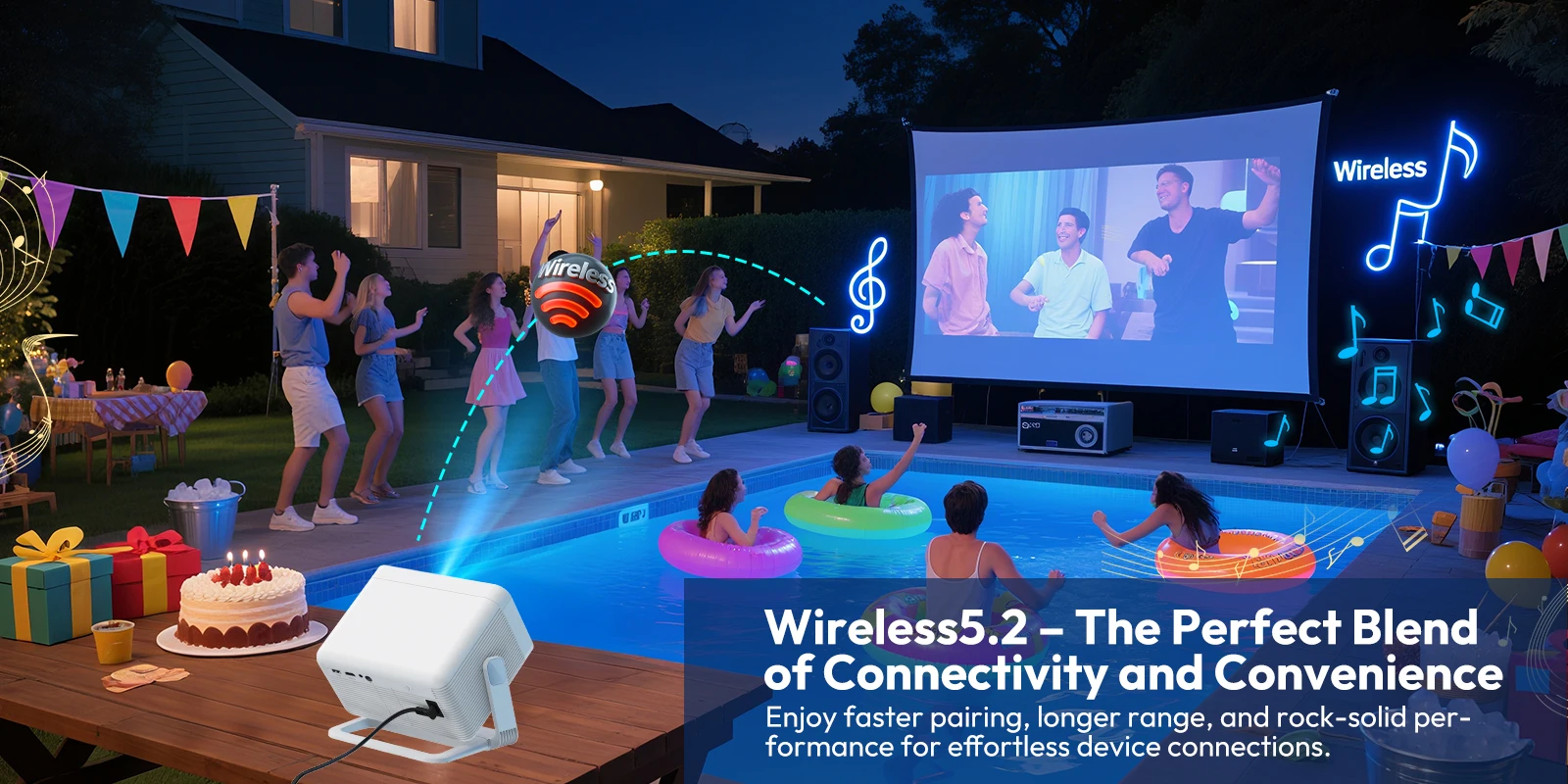 XGODY Projector A6/N6 Pro 700ANSI Netflix Officially 4K Smart Android TV Whale OS 32GB ROM Home Theater