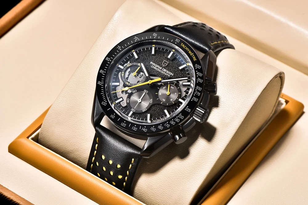 2026 New PAGANI DESIGN V2 Moon Men's Watches Top Luxury Quartz Chronograph Watch Men AR Sapphire Waterproof Leather Sports Clock
