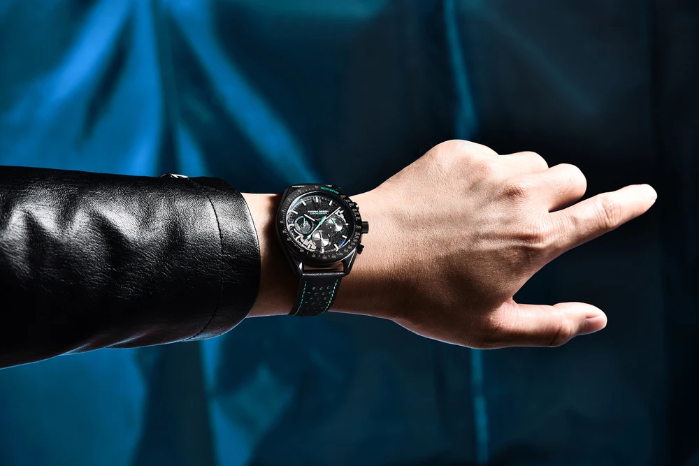 2026 New PAGANI DESIGN V2 Moon Men's Watches Top Luxury Quartz Chronograph Watch Men AR Sapphire Waterproof Leather Sports Clock