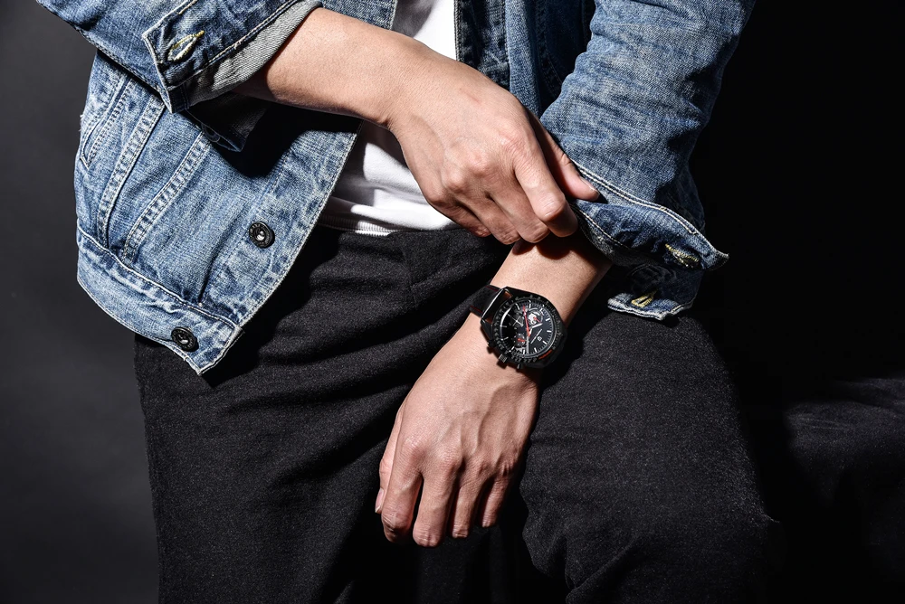 2026 New PAGANI DESIGN V2 Moon Men's Watches Top Luxury Quartz Chronograph Watch Men AR Sapphire Waterproof Leather Sports Clock