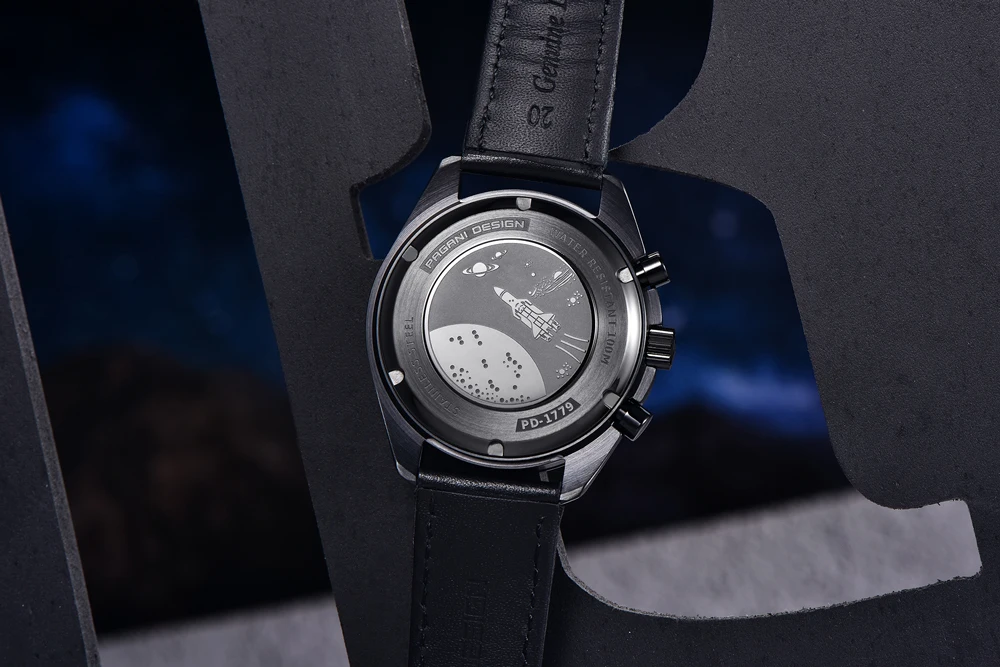 2026 New PAGANI DESIGN V2 Moon Men's Watches Top Luxury Quartz Chronograph Watch Men AR Sapphire Waterproof Leather Sports Clock