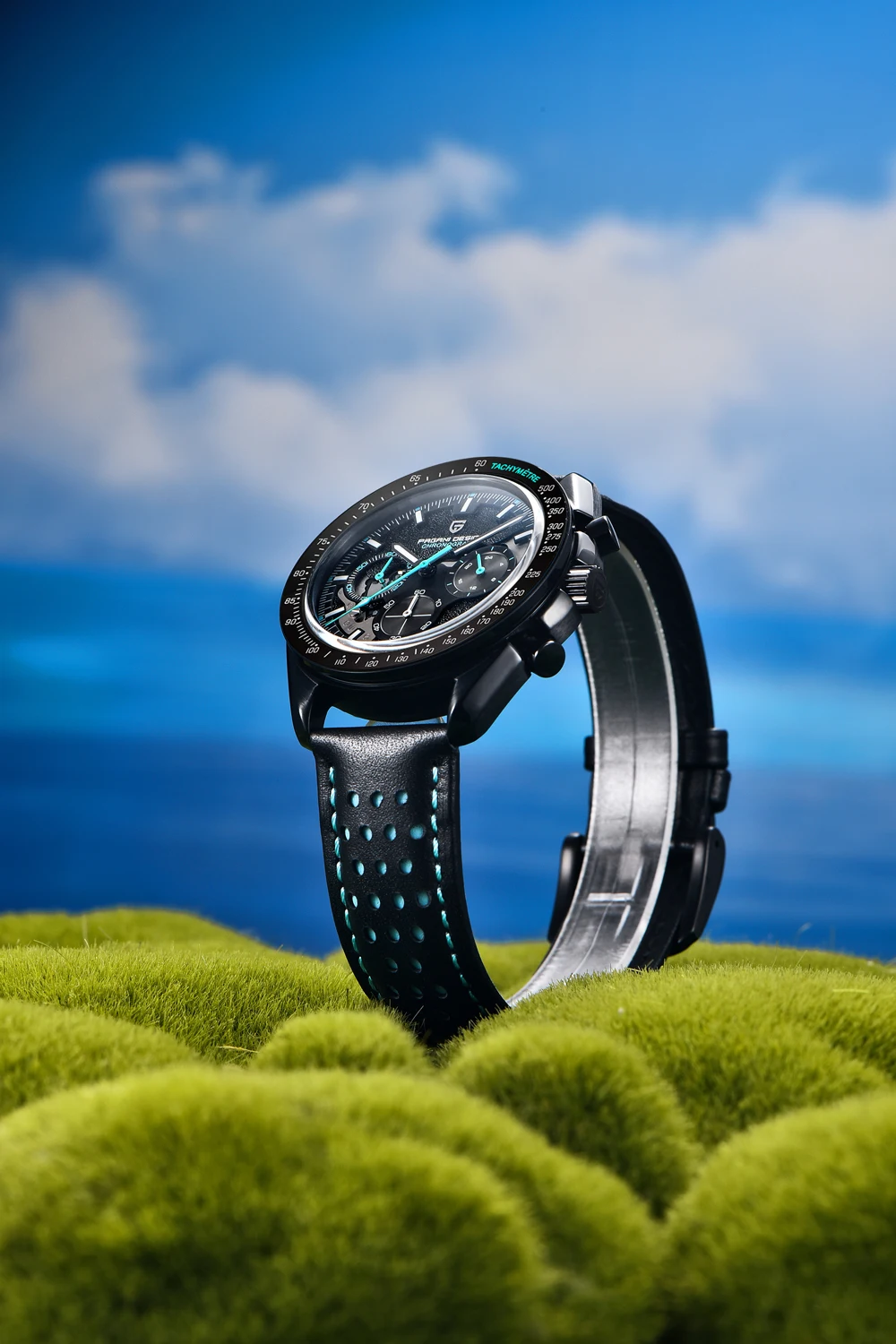 2026 New PAGANI DESIGN V2 Moon Men's Watches Top Luxury Quartz Chronograph Watch Men AR Sapphire Waterproof Leather Sports Clock