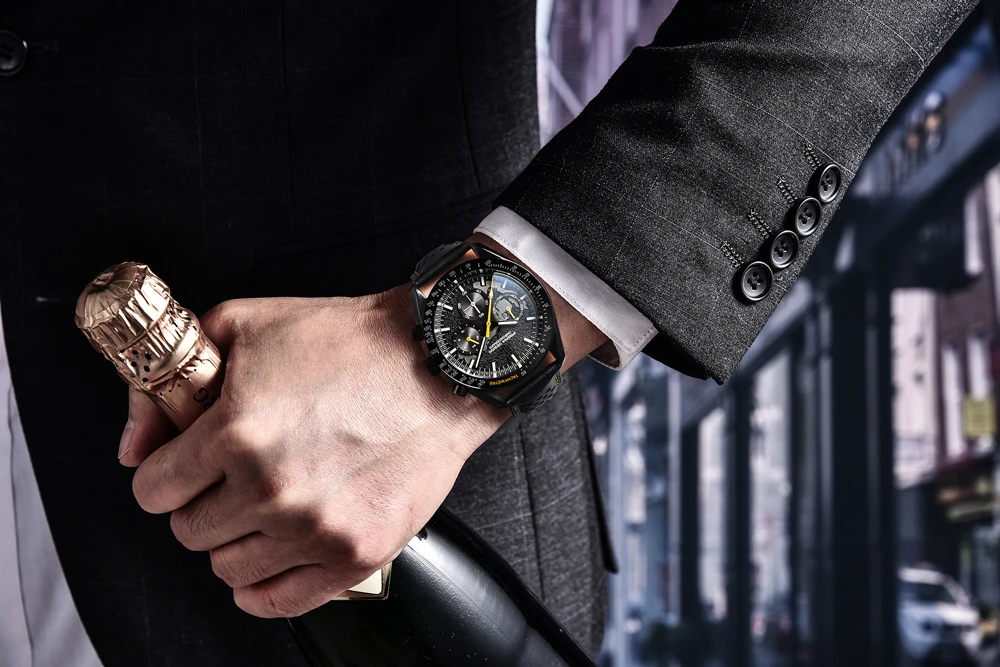 2026 New PAGANI DESIGN V2 Moon Men's Watches Top Luxury Quartz Chronograph Watch Men AR Sapphire Waterproof Leather Sports Clock