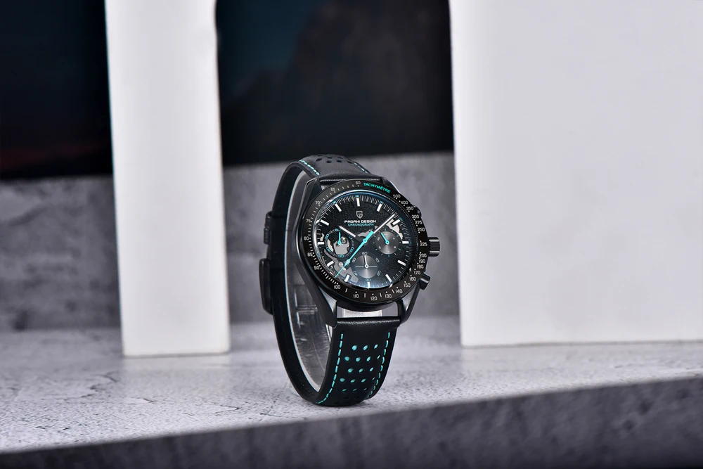 2026 New PAGANI DESIGN V2 Moon Men's Watches Top Luxury Quartz Chronograph Watch Men AR Sapphire Waterproof Leather Sports Clock
