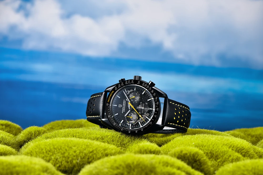 2026 New PAGANI DESIGN V2 Moon Men's Watches Top Luxury Quartz Chronograph Watch Men AR Sapphire Waterproof Leather Sports Clock
