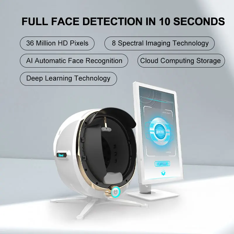 3D Skin Scanner Care Facial Analyzer Monitor Machine Magic Mirror Testing Detector Face Camera Test Analysis Beauty Machine