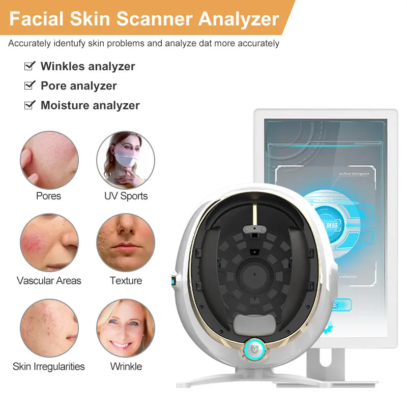 3D Skin Scanner Care Facial Analyzer Monitor Machine Magic Mirror Testing Detector Face Camera Test Analysis Beauty Machine