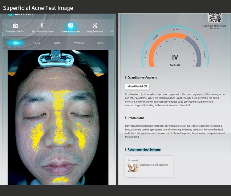 3D Skin Scanner Care Facial Analyzer Monitor Machine Magic Mirror Testing Detector Face Camera Test Analysis Beauty Machine