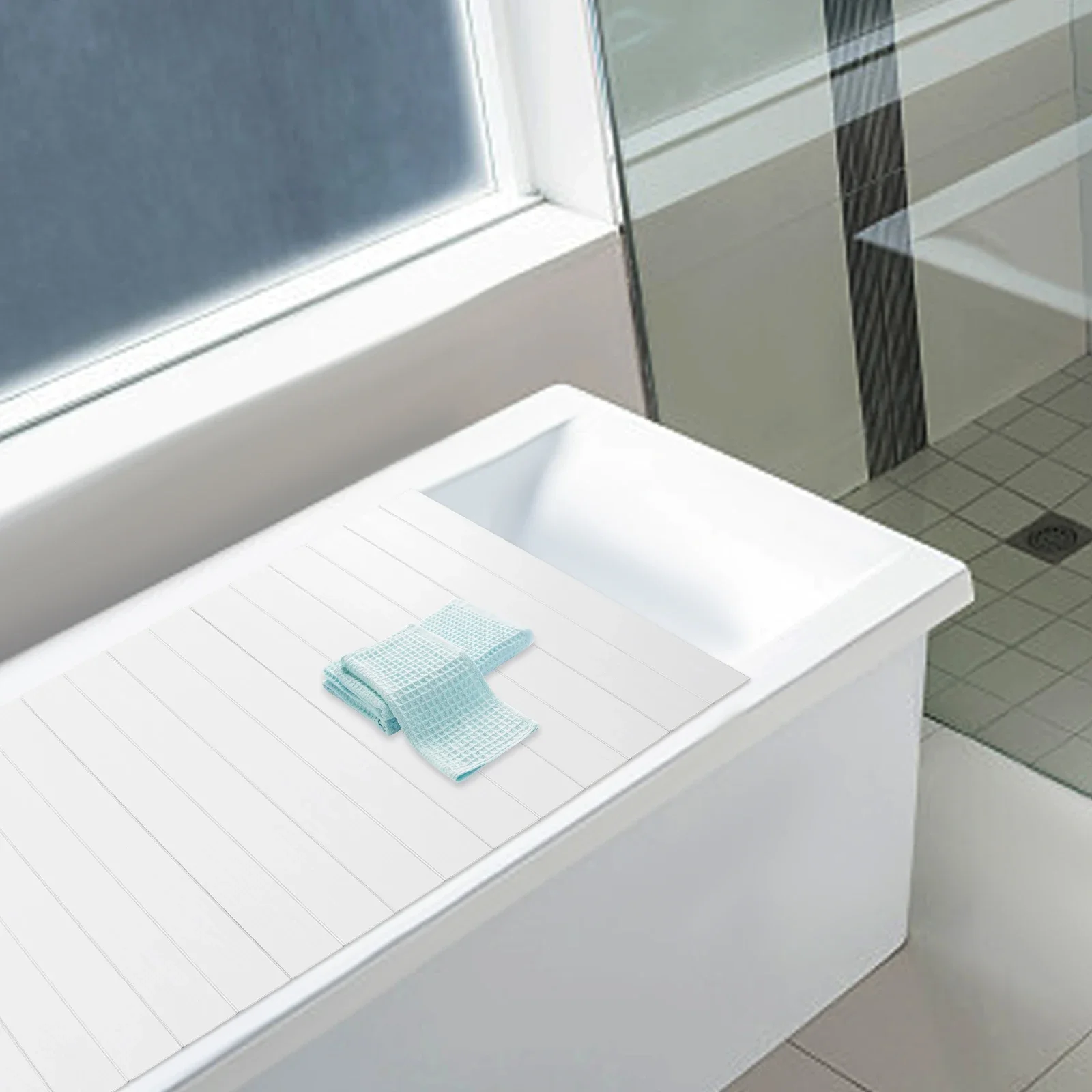 Bathtub Cover Foldable Bathtub Board Waterproof Dustproof Bathtub Tray Insulation PVC Bathtubs 70 X170/75 X170
