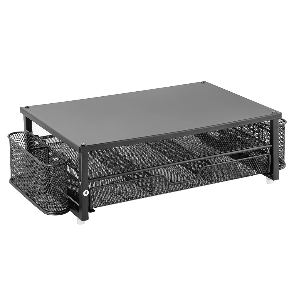 2-Tiers Computer Monitor Stand Riser with Drawer Office Desk Organizer Sturdy Laptop Riser for Home Office Meeting Supplies New
