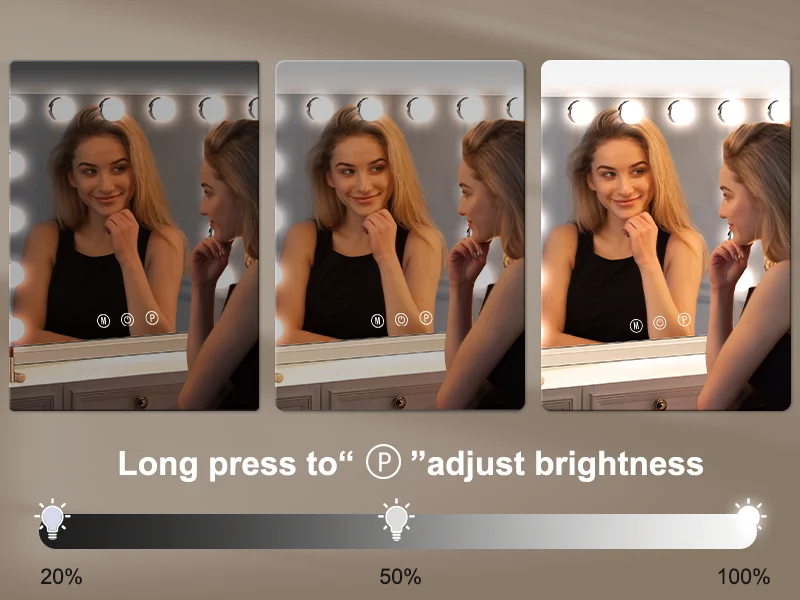LED Light Hollywood Makeup Mirror Vanity Light Mirror & 14 Dimmable Light Bulbs+USB Large Makeup Mirror With Led Light