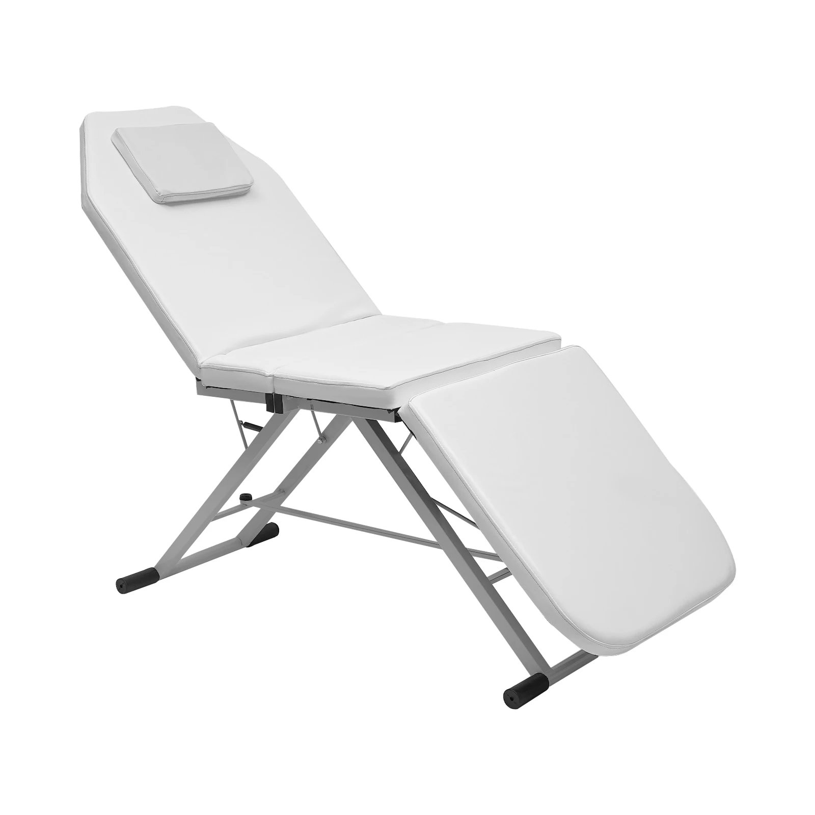 White/Black Three-fold Beauty Bed, Foldable Professional Massage Bed Rectangular, for Professional Massage Therapists, Masseurs