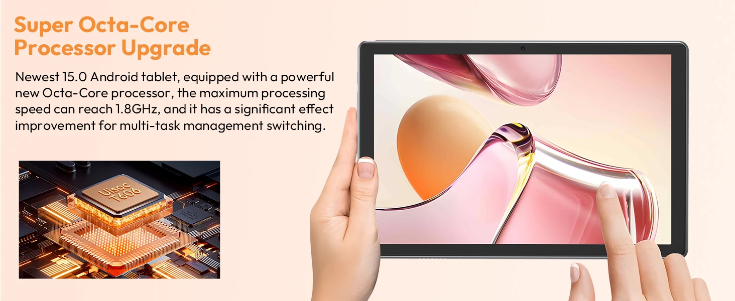 XGODY P60 Case Android 15 Tablet 10.1" IPS Screen 24GB (8GB+16GB expandable) RAM 256GB ROM T606 8-Core 8000mAh With KeyboardCase