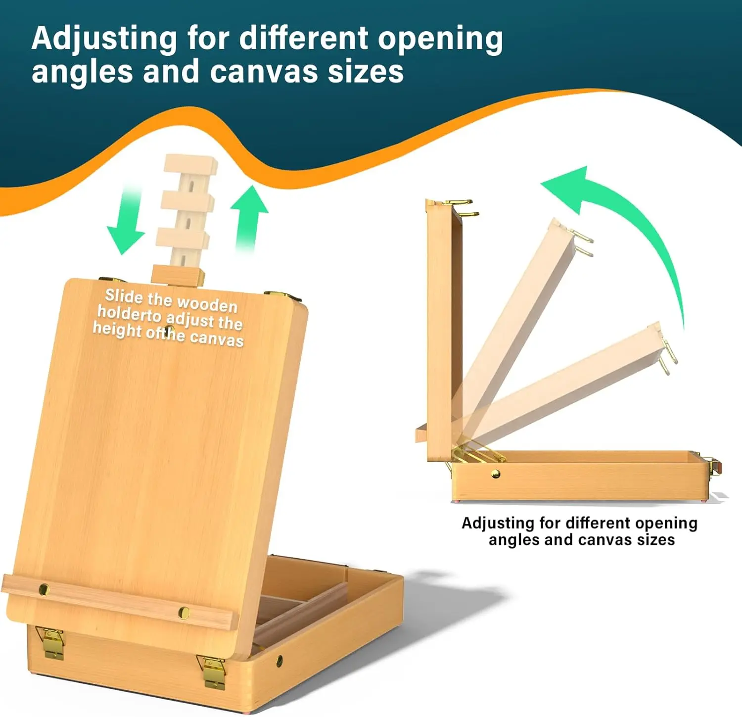 Portable Wooden Drawing Easel with Foldable Case & Drawers,Artist Tabletop Easel for Painting,Sketching,Acrylics,Oil,Watercolour