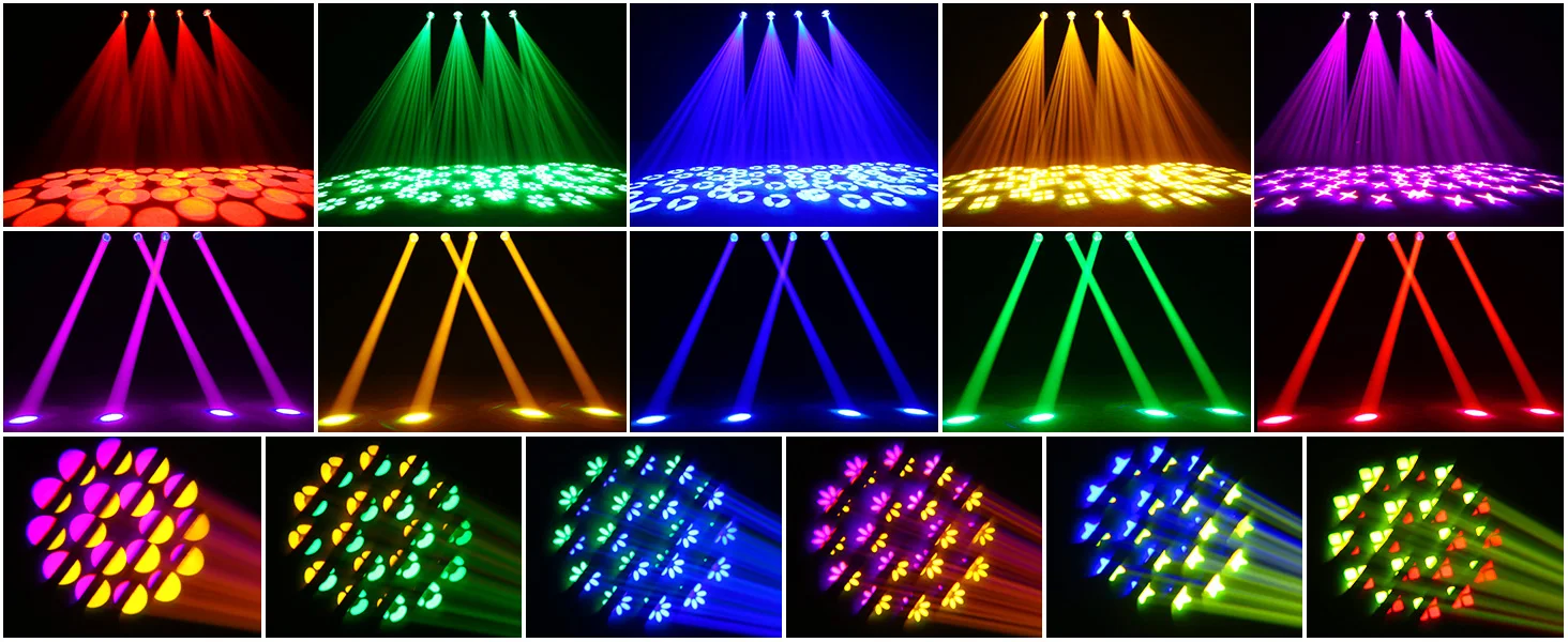 LeLeght 2Pcs 150W Moving Head LED DMX512 Spot Beam RGBW Wash GOBO 18 Prism Disco Stadium Party Light for Wedding Light Show Bar