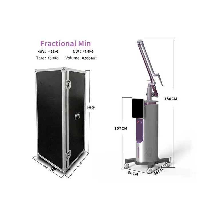 80W Fractional CO2 Laser Machine 10600nm Professional CO2 Laser Beauty Machine for Scar Removal Skin Tightening Acne Treatment