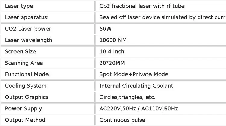 80W Fractional CO2 Laser Machine 10600nm Professional CO2 Laser Beauty Machine for Scar Removal Skin Tightening Acne Treatment