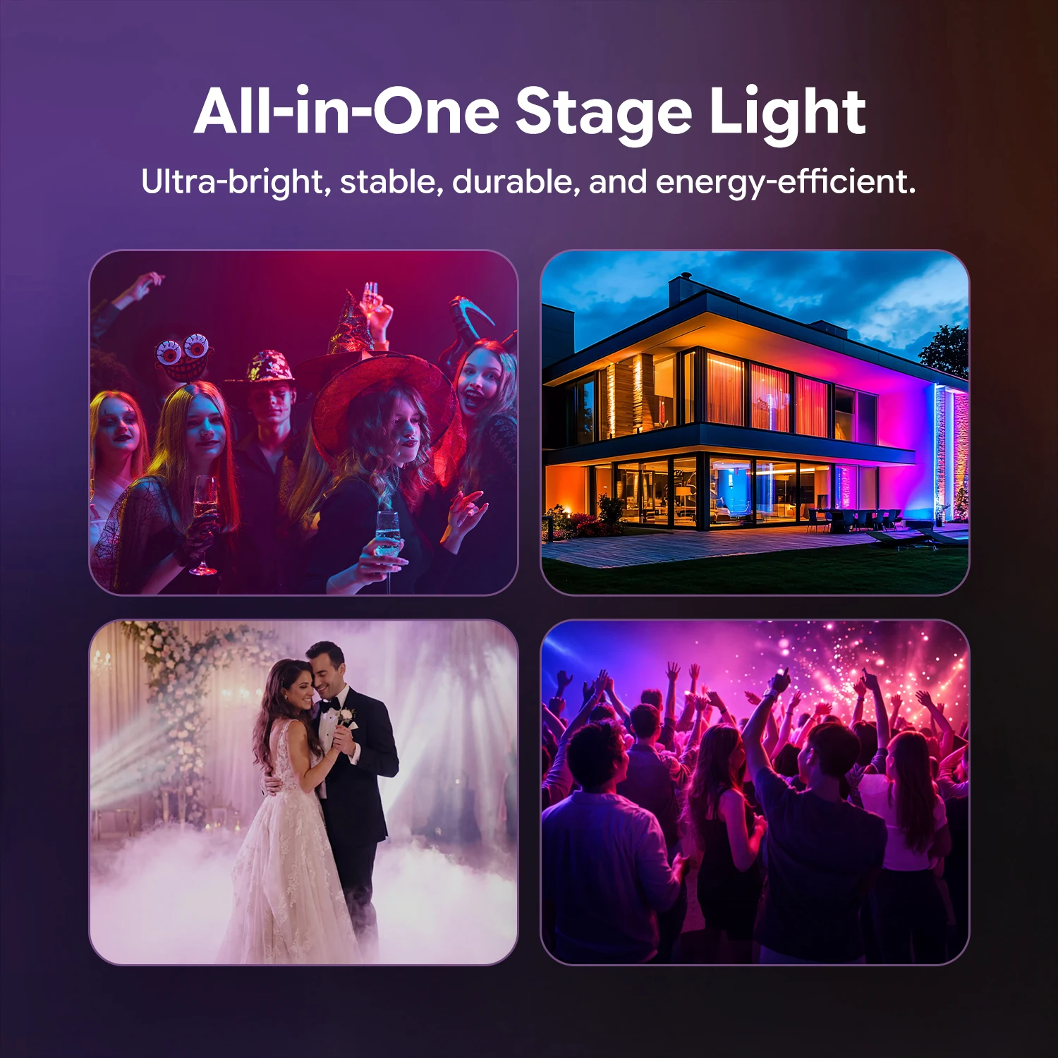 Gwong 200W Three-in-One Color Mixing Rainbow Effect Lighting DMX512 LED Projection Light For Club Bar Wedding Halloween