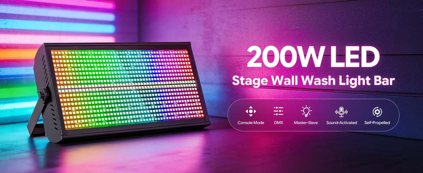 Gwong 200W Three-in-One Color Mixing Rainbow Effect Lighting DMX512 LED Projection Light For Club Bar Wedding Halloween