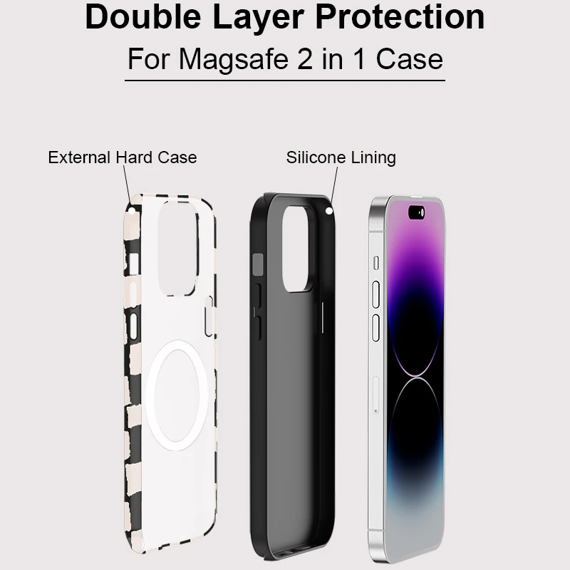 Magnetic Case For iphone 16 15 14 13 12 11 Pro Max Plus For Magsafe Wireless Charging Cases Fashion Grid Pattern Cover