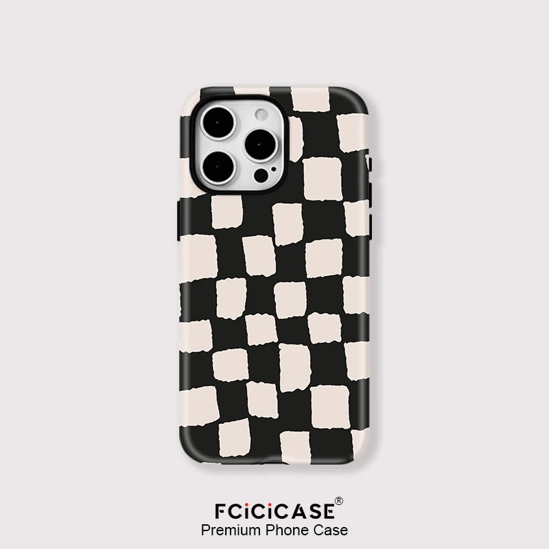Magnetic Case For iphone 16 15 14 13 12 11 Pro Max Plus For Magsafe Wireless Charging Cases Fashion Grid Pattern Cover