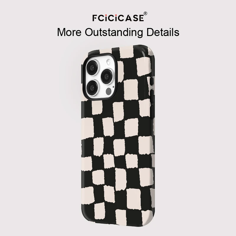 Magnetic Case For iphone 16 15 14 13 12 11 Pro Max Plus For Magsafe Wireless Charging Cases Fashion Grid Pattern Cover