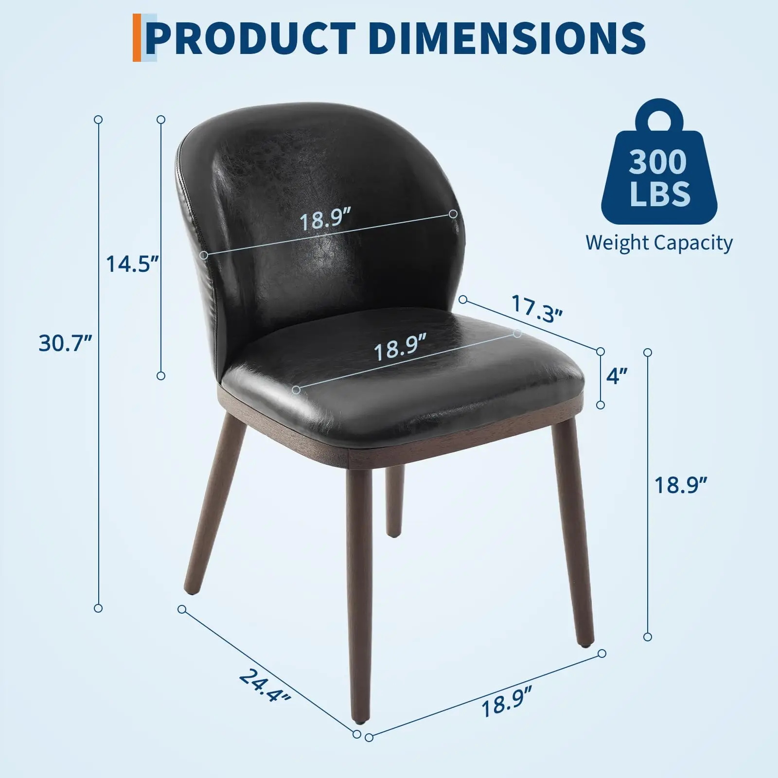 Dining Chairs Set of 2,Modern Upholstered Kitchen Chairs with Ergonomic Back Support,265 LBS Capacity Dining Room Chairs
