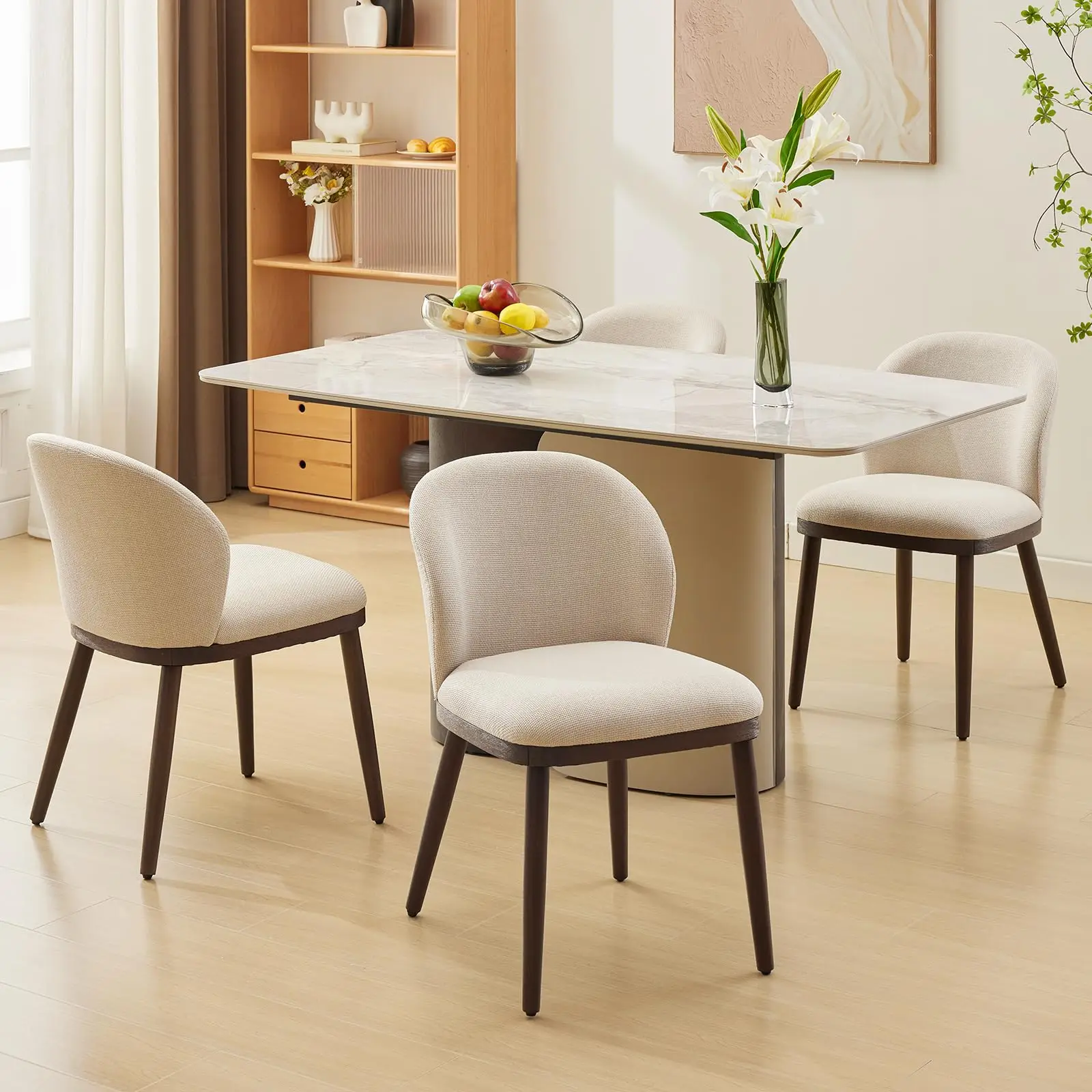 Dining Chairs Set of 2,Modern Upholstered Kitchen Chairs with Ergonomic Back Support,265 LBS Capacity Dining Room Chairs