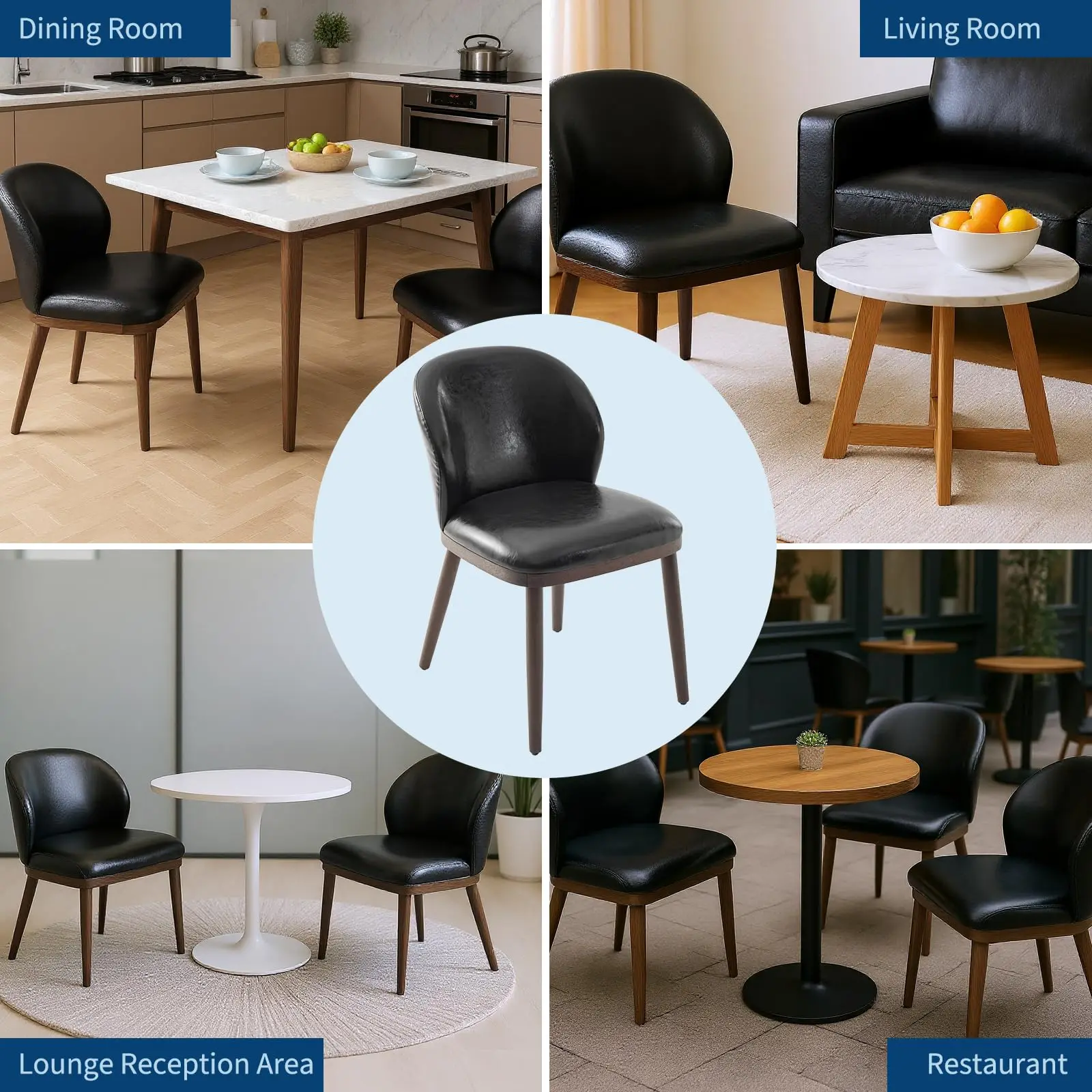 Dining Chairs Set of 2,Modern Upholstered Kitchen Chairs with Ergonomic Back Support,265 LBS Capacity Dining Room Chairs