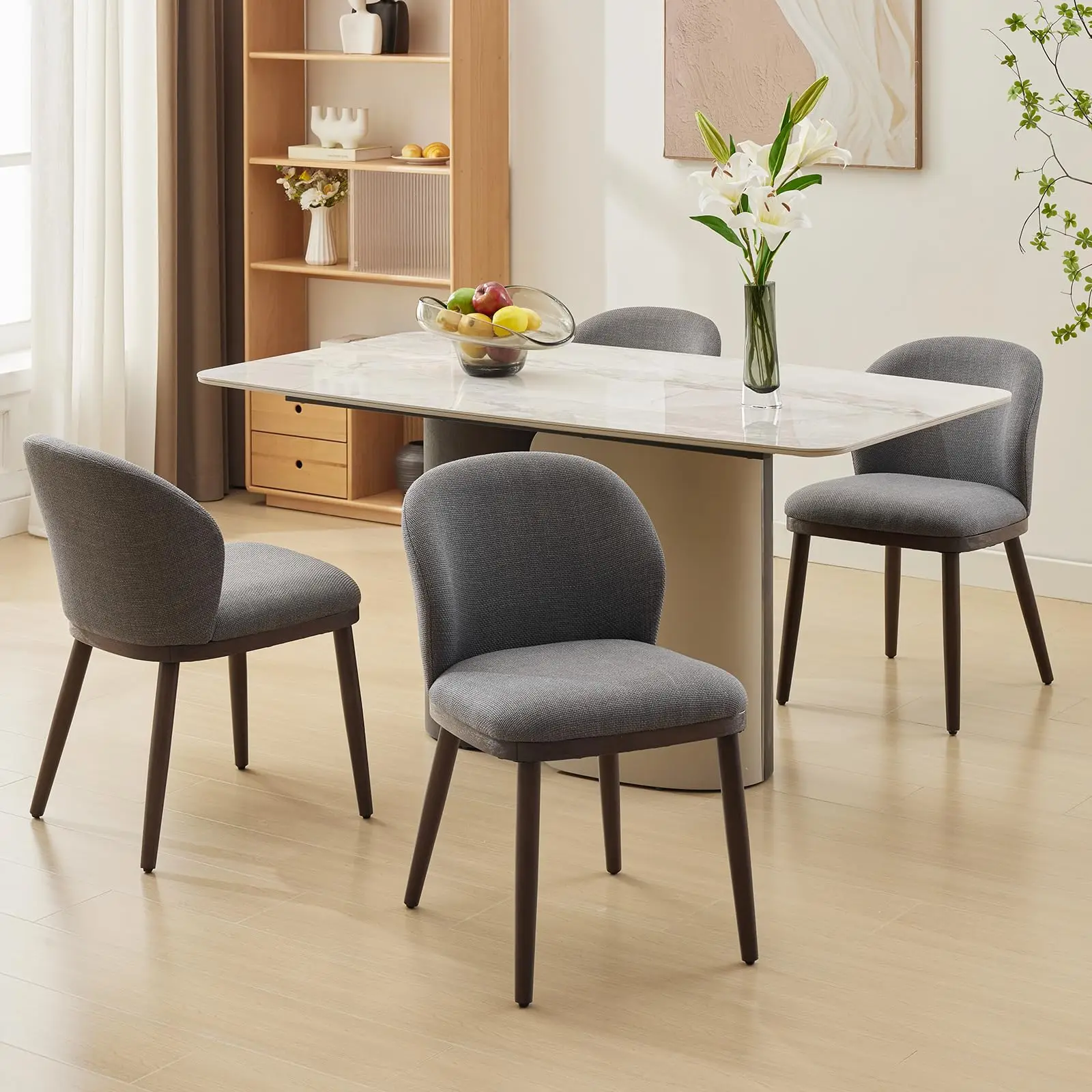 Dining Chairs Set of 2,Modern Upholstered Kitchen Chairs with Ergonomic Back Support,265 LBS Capacity Dining Room Chairs