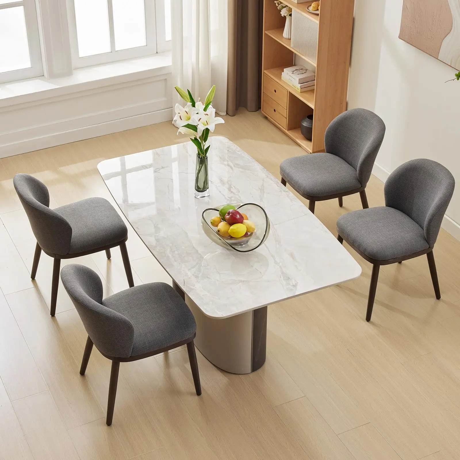 Dining Chairs Set of 2,Modern Upholstered Kitchen Chairs with Ergonomic Back Support,265 LBS Capacity Dining Room Chairs