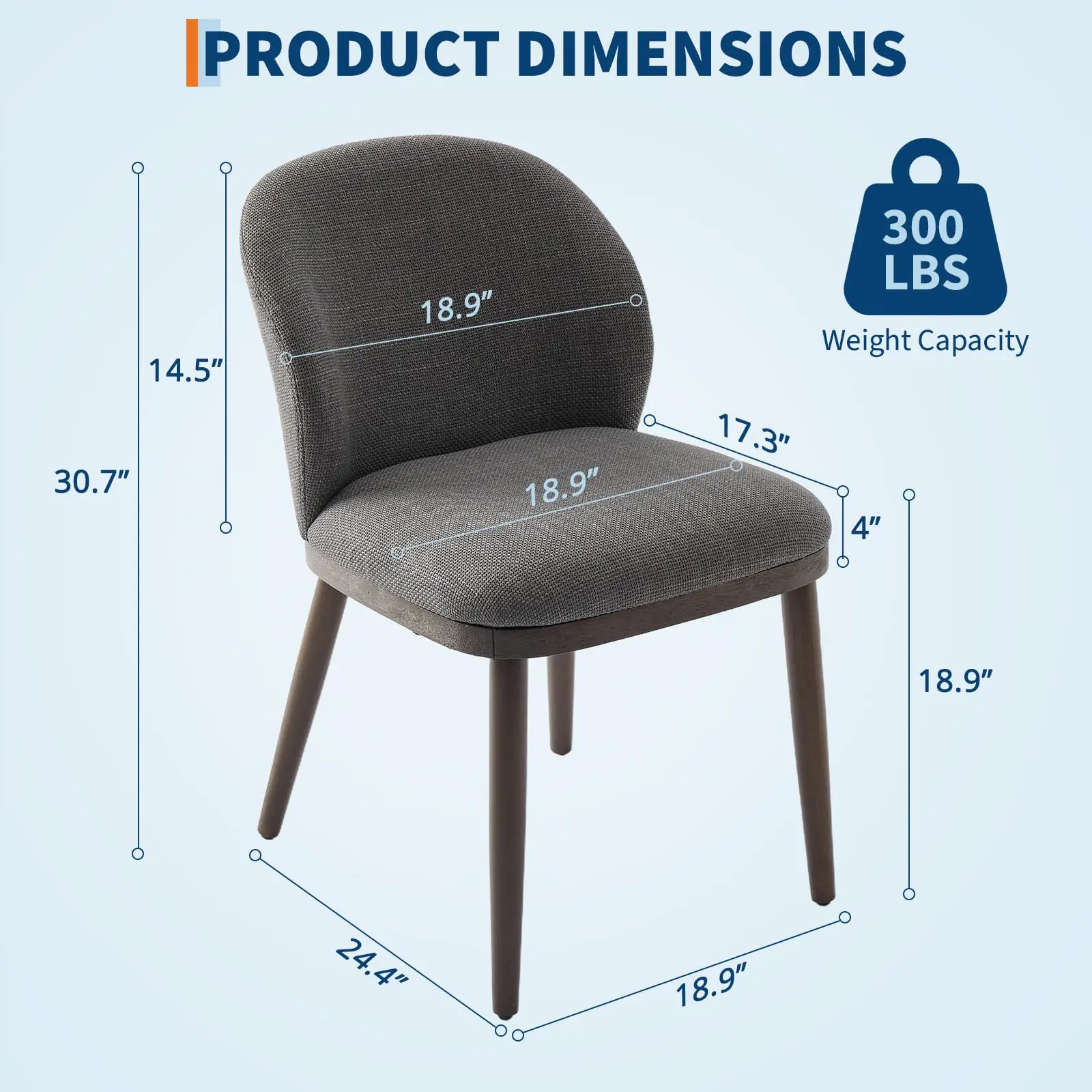 Dining Chairs Set of 2,Modern Upholstered Kitchen Chairs with Ergonomic Back Support,265 LBS Capacity Dining Room Chairs