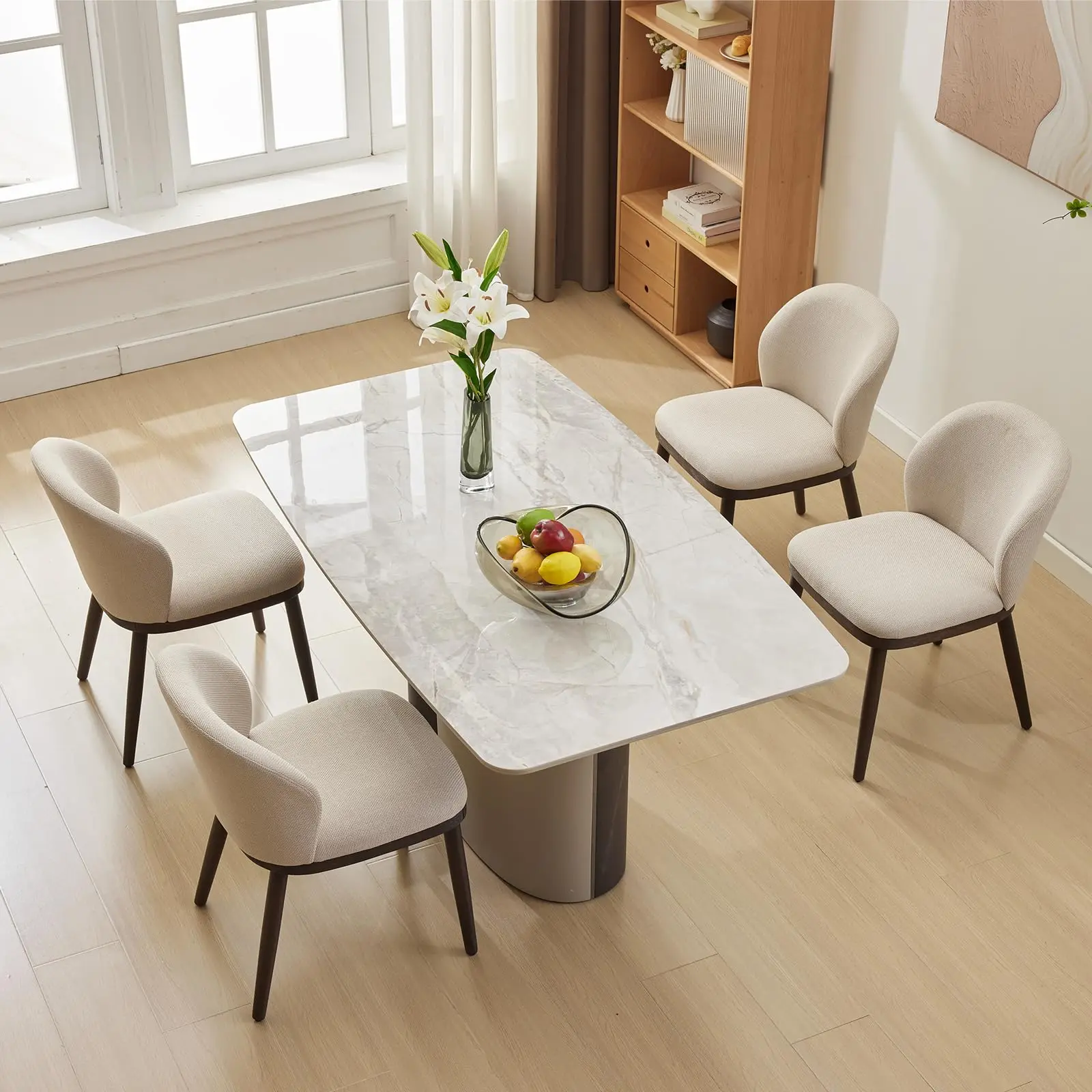 Dining Chairs Set of 2,Modern Upholstered Kitchen Chairs with Ergonomic Back Support,265 LBS Capacity Dining Room Chairs