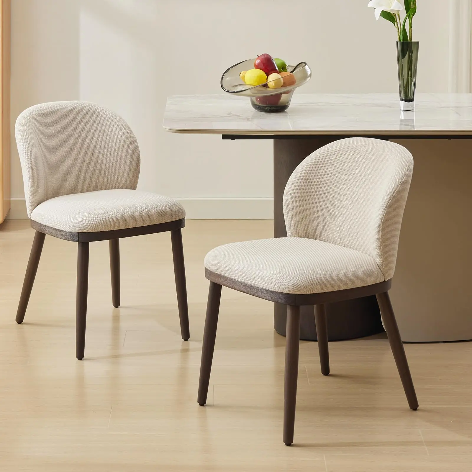 Dining Chairs Set of 2,Modern Upholstered Kitchen Chairs with Ergonomic Back Support,265 LBS Capacity Dining Room Chairs