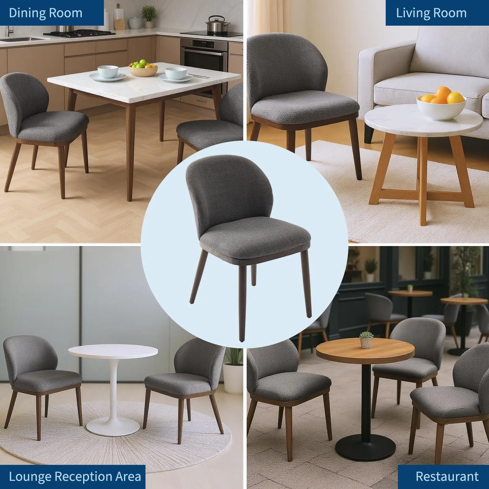 Dining Chairs Set of 2,Modern Upholstered Kitchen Chairs with Ergonomic Back Support,265 LBS Capacity Dining Room Chairs