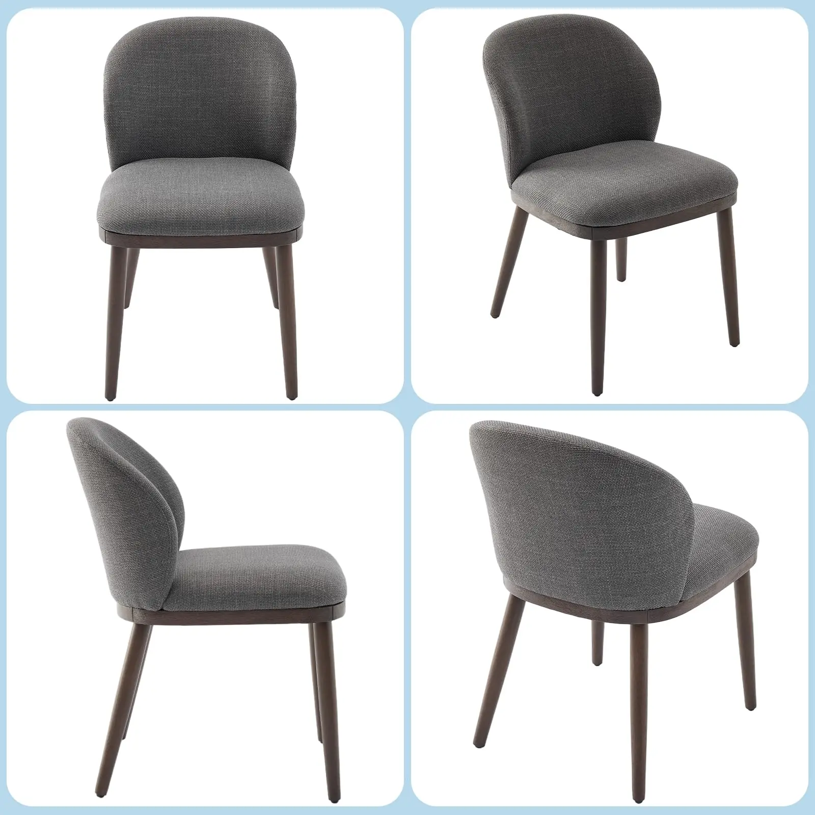 Dining Chairs Set of 2,Modern Upholstered Kitchen Chairs with Ergonomic Back Support,265 LBS Capacity Dining Room Chairs
